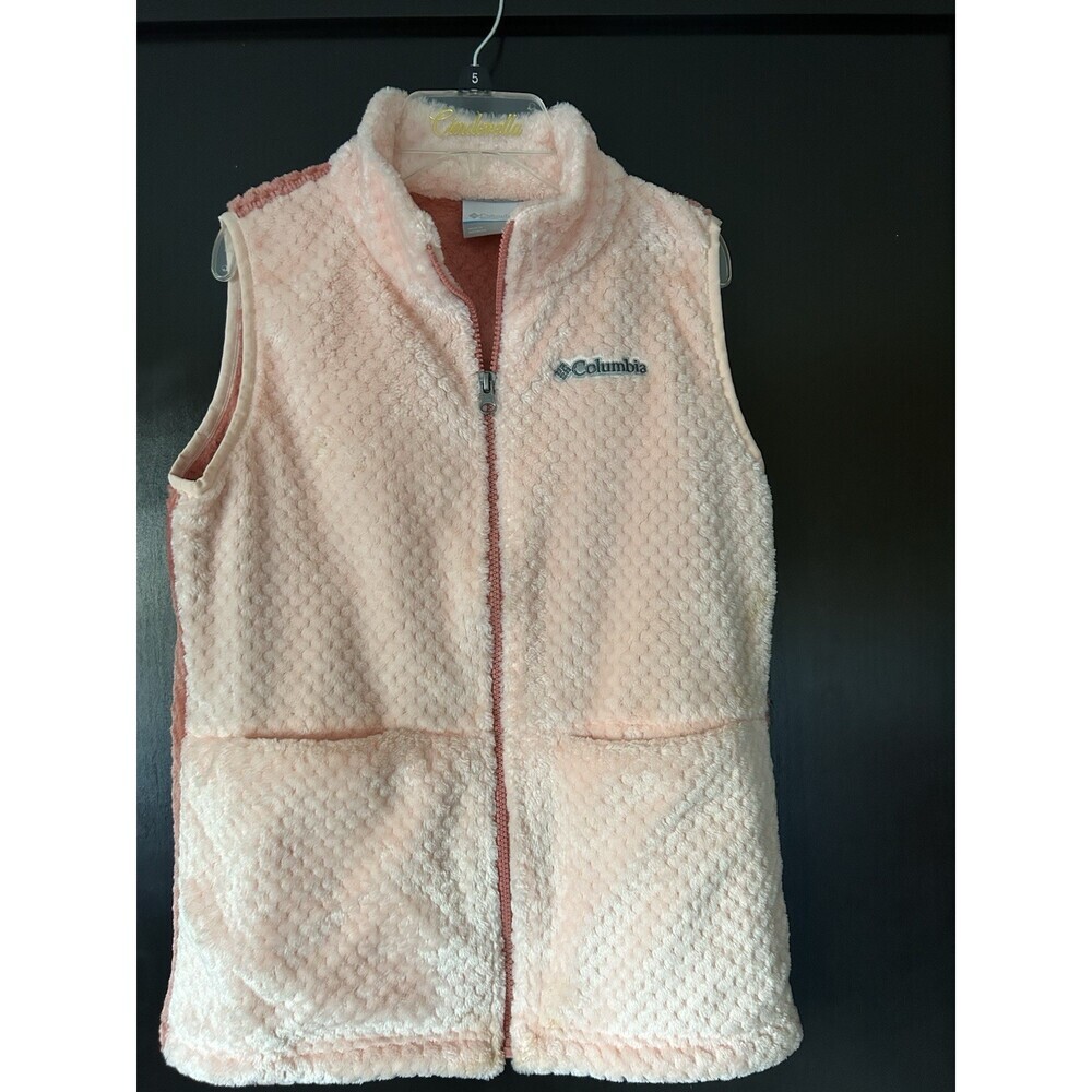 Columbia Girls Pink/ Coral Vest Sz Large Embroidered Logo 14/16